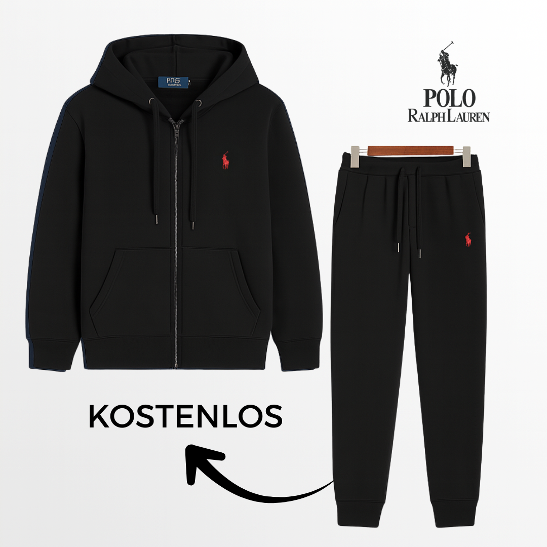 „Schwarzes Herren Set aus Hoodie und Jogginghose – minimalistisch und warm.“